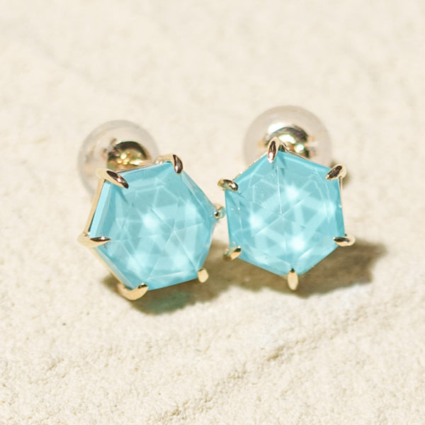K10 ターコイズ ヘキサゴン ピアス - me.（エムイードット）