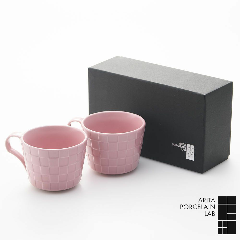 GAUFRE 市松 マグカップ ピンク 2個セット 化粧箱入 – ARITA PORCELAIN