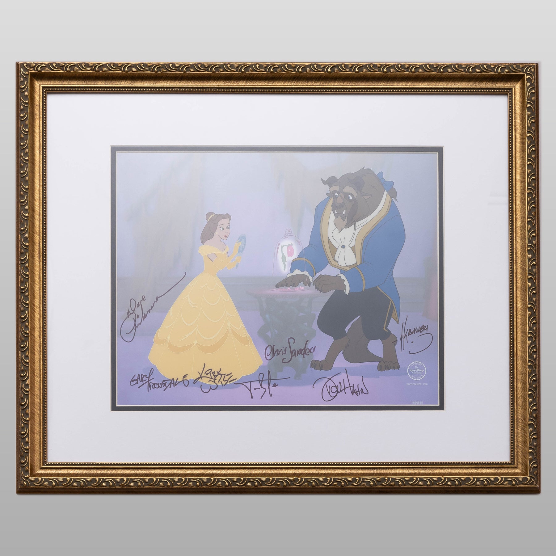 アニメーション映画「美女と野獣」セル画 関係者7名の直筆サイン入り