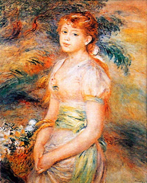 ルノアール【花籠を持った少女】 ガレリア・フランジェリコwebショップ