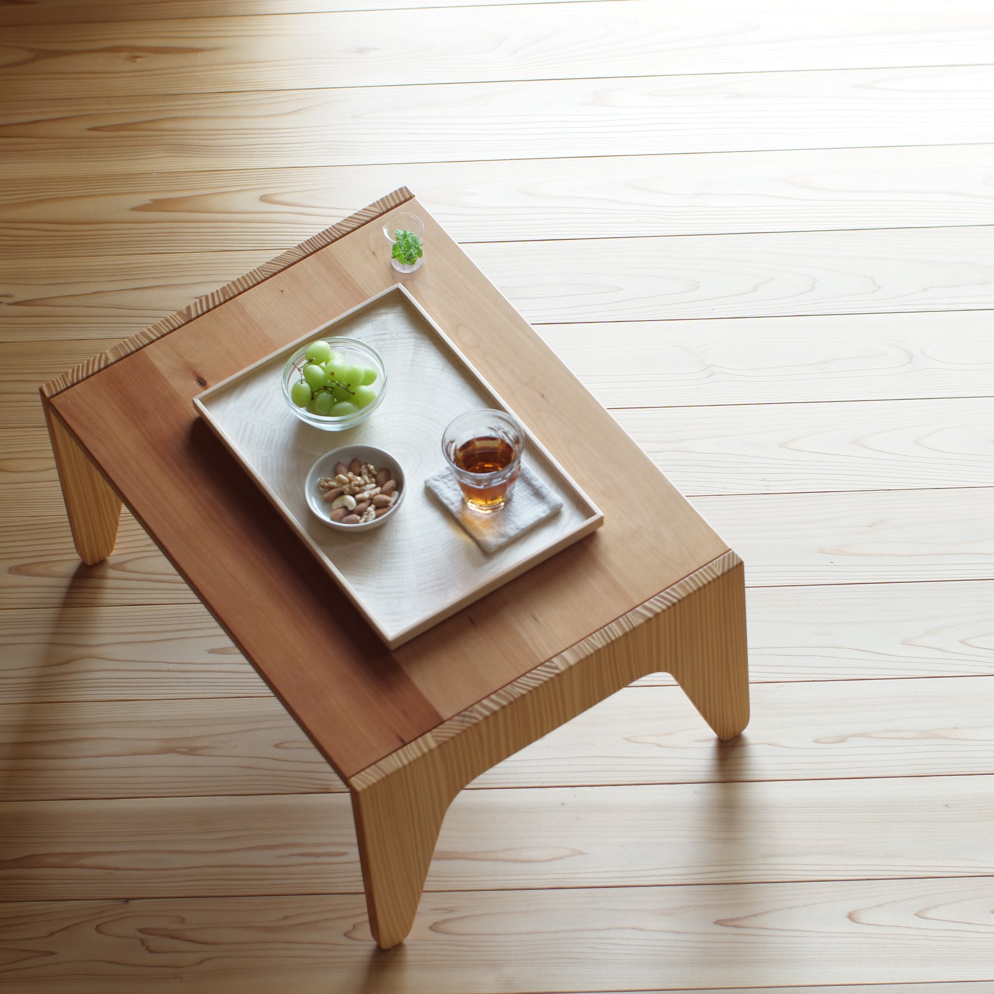 お盆 トレイ | Rectangle Rays Tray (四角) | ホワイトシカモア | 森工芸