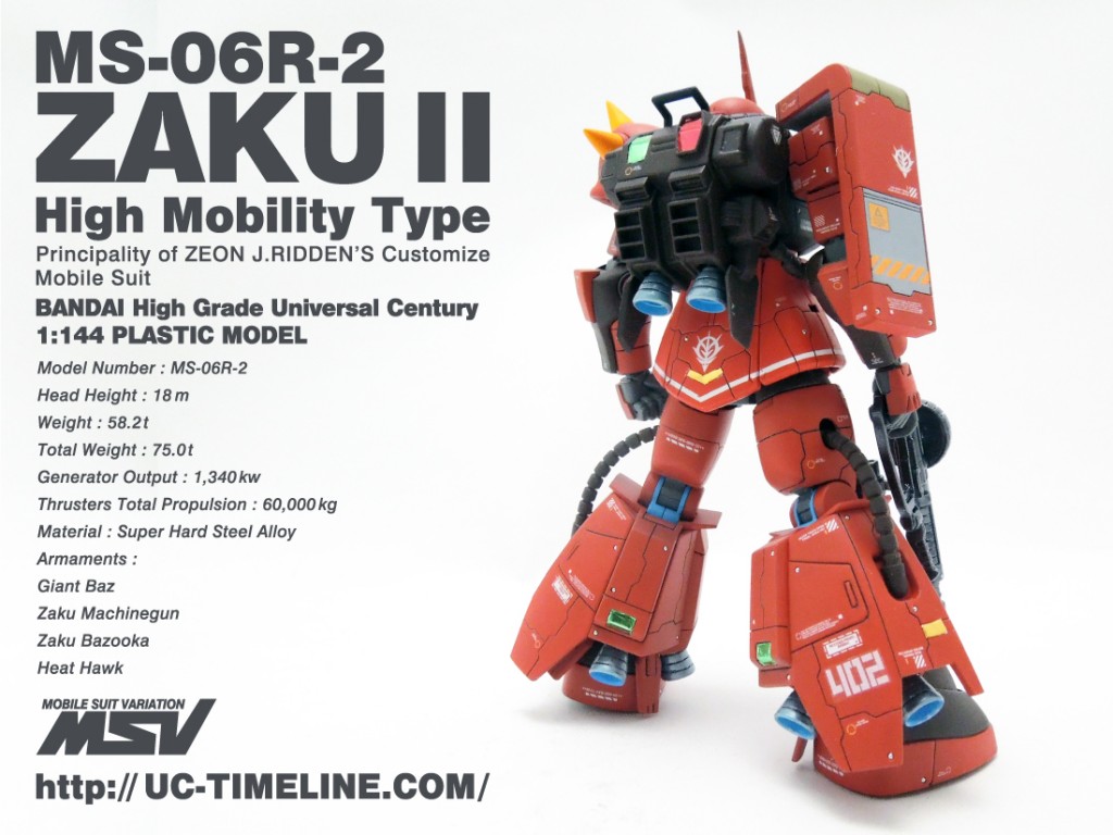 HGUC ジョニー・ライデン少佐用ザクⅡ完成報告。 – UC-TIMELINE