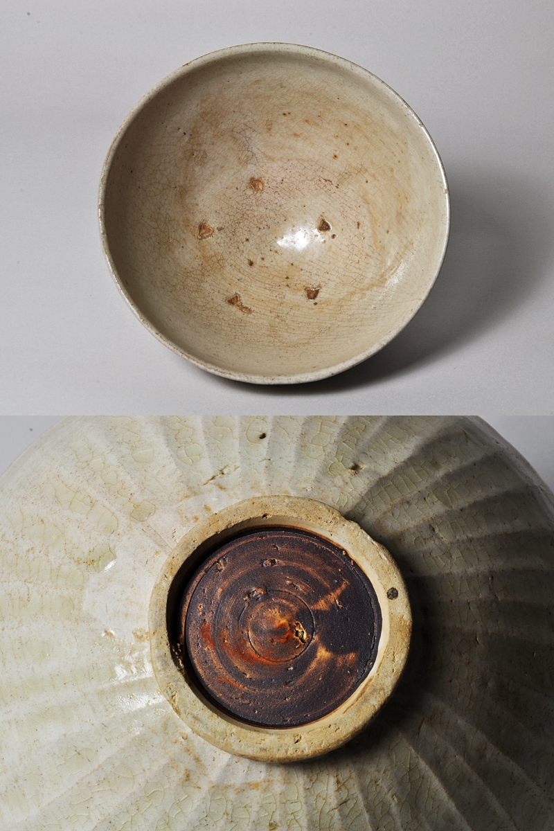 波佐見 白磁 筒茶碗 火入れ 古美術 古道具 アンティーク 古美術 肥後 - 安南白磁<br>鎬手茶碗 | 古美術品専門サイト fufufufu.com