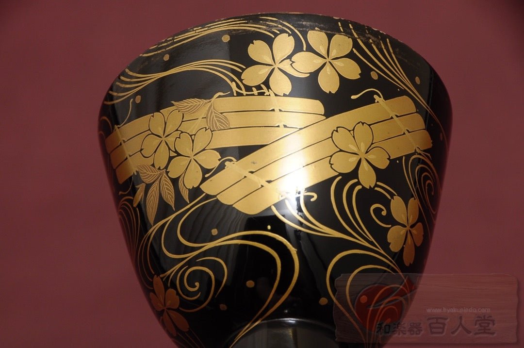 小鼓古胴 桜に鳴子金蒔絵