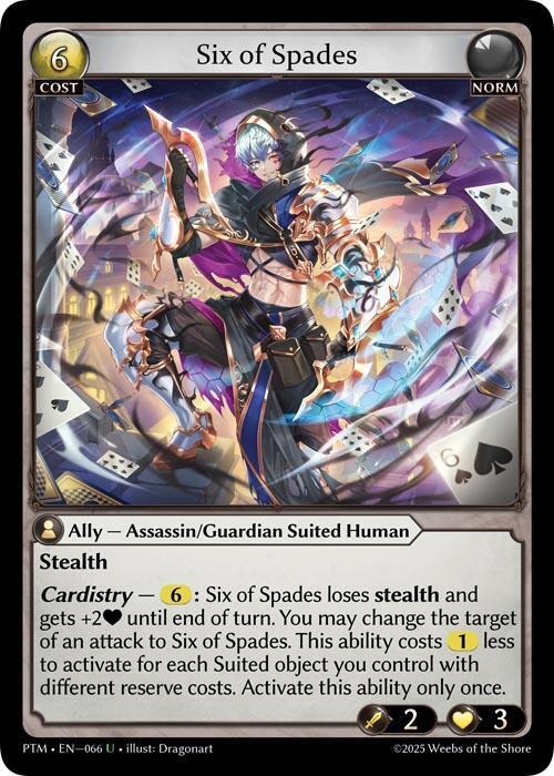 Six of Spades (Curio Foil) - Phantom Monarchs - Grand Archive TCG