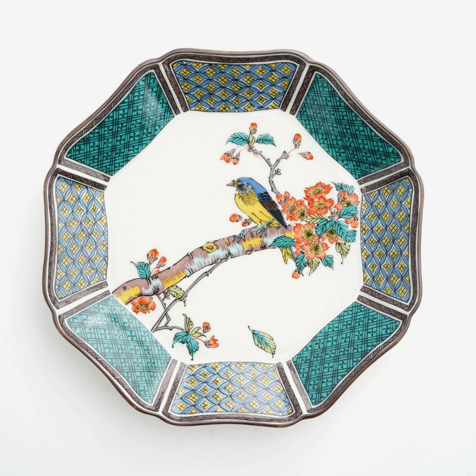 九谷焼 伝統柄 【九谷焼】6.5号皿揃・花鳥絵変り〈5枚〉 |皿や鉢など和