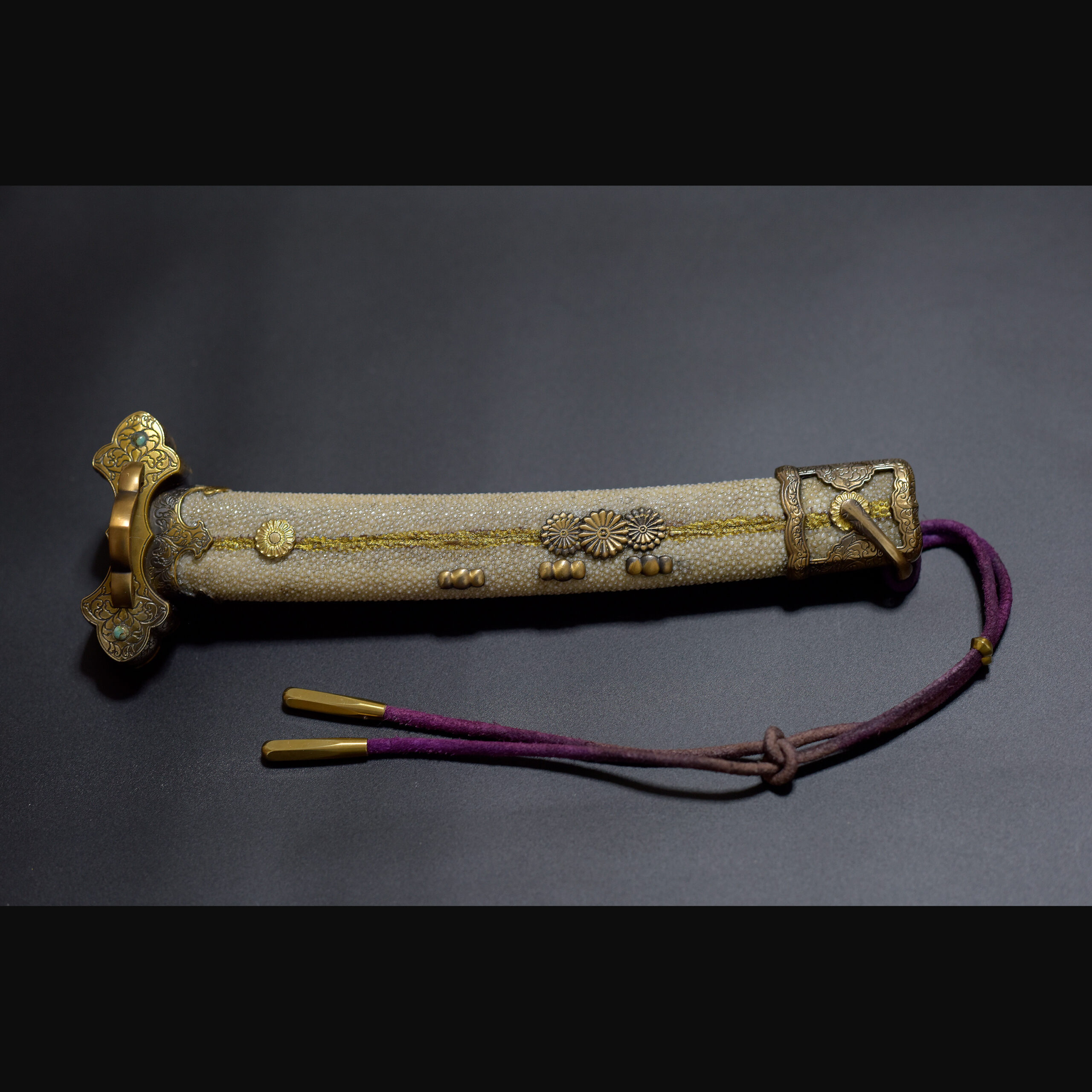 天河漆衛府太刀拵 漆金工刀装具 出鮫柄 刀剣美術装飾品 日本刀模造刀