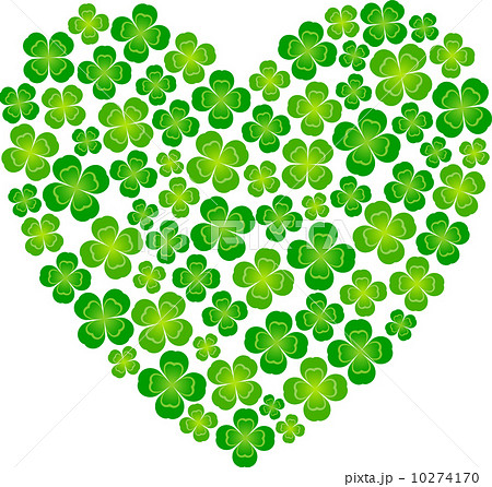 四つ葉のクローバー_ハート型のイラスト素材 [10274170] - PIXTA