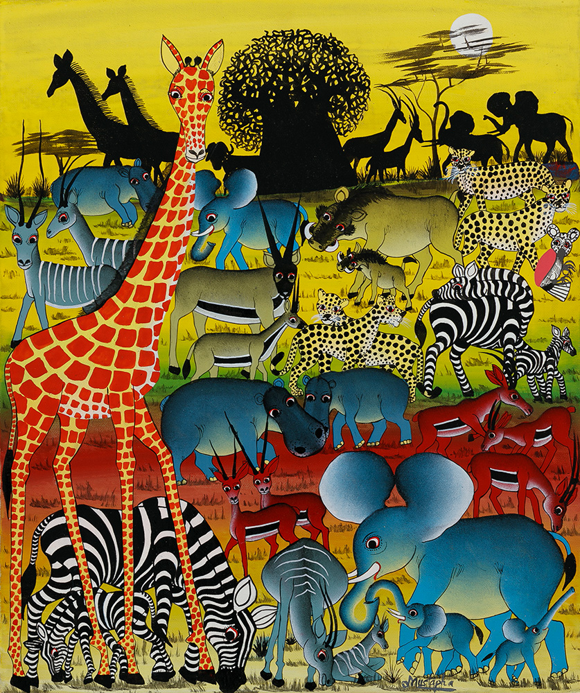 シマウマの親子/鳥 - ティンガティンガオンラインショップ