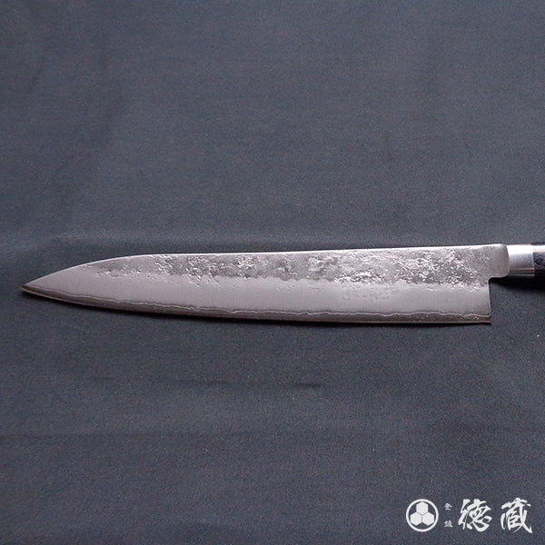 銀三 梨地仕上 牛刀包丁 黒ハンドル – 徳蔵刃物 TOKUZO KNIVES