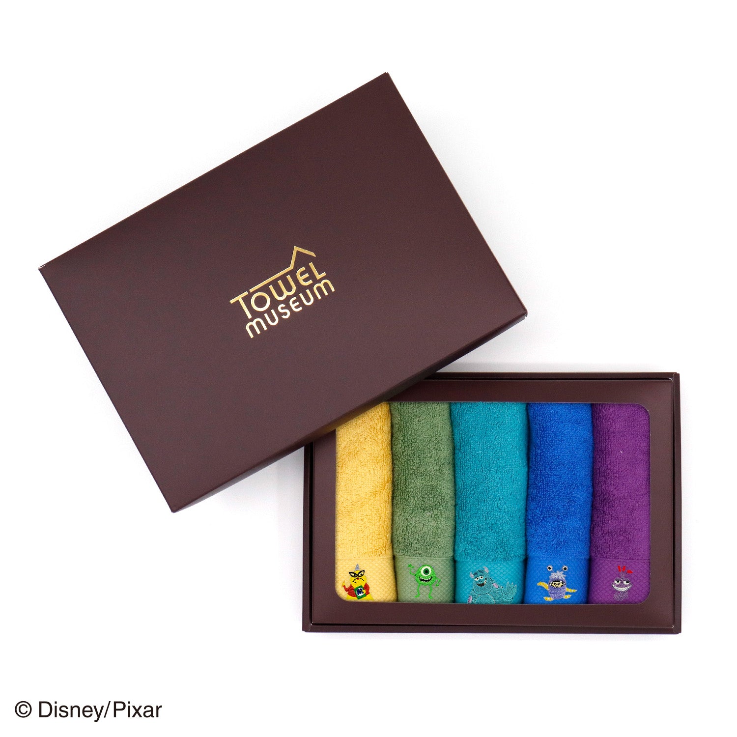 モンスターズ・インク』デザイン刺繍入り タオルハンカチ5色セット