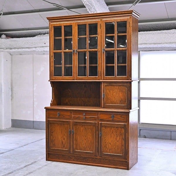 楽天市場】三越ブルージュ 食器棚 カップボード オーク材 無垢 ガラス