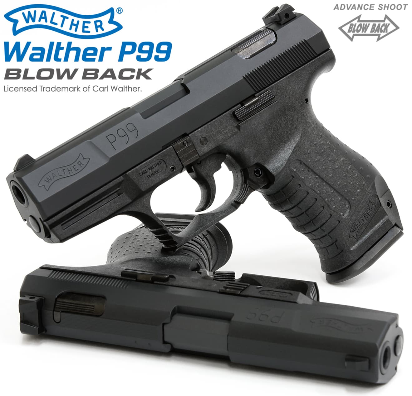 楽天市場】【送料無料】MARUZEN ワルサーP99 ブローバック ブラック