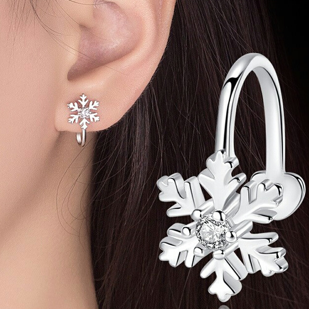 楽天市場】スノークリスタルイヤーカフ 1個販売 雪の結晶 ユキ スノー