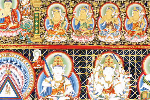 楽天市場】高級肉筆仏画 胎蔵界曼荼羅 一点もの : 仏像仏画チベット