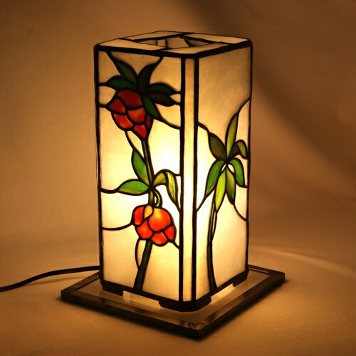 楽天市場】ステンドグラス ランプ 行燈ランプ・クリスマスローズ赤