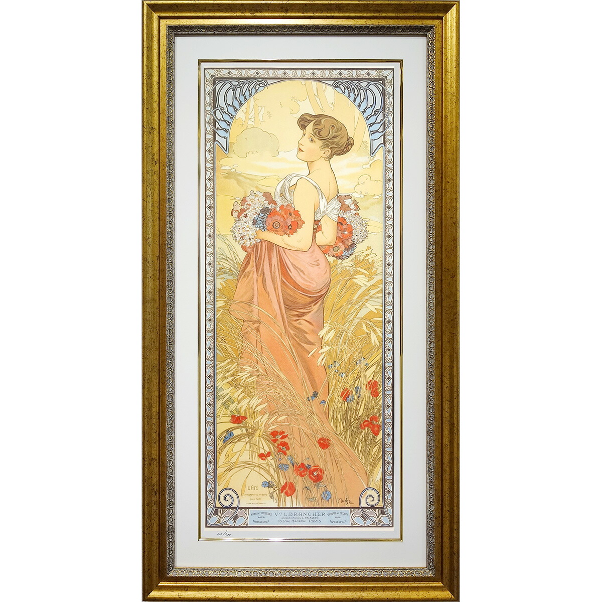 楽天市場】アルフォンス ミュシャ 名画 復刻 『 四つの花 【4点一組