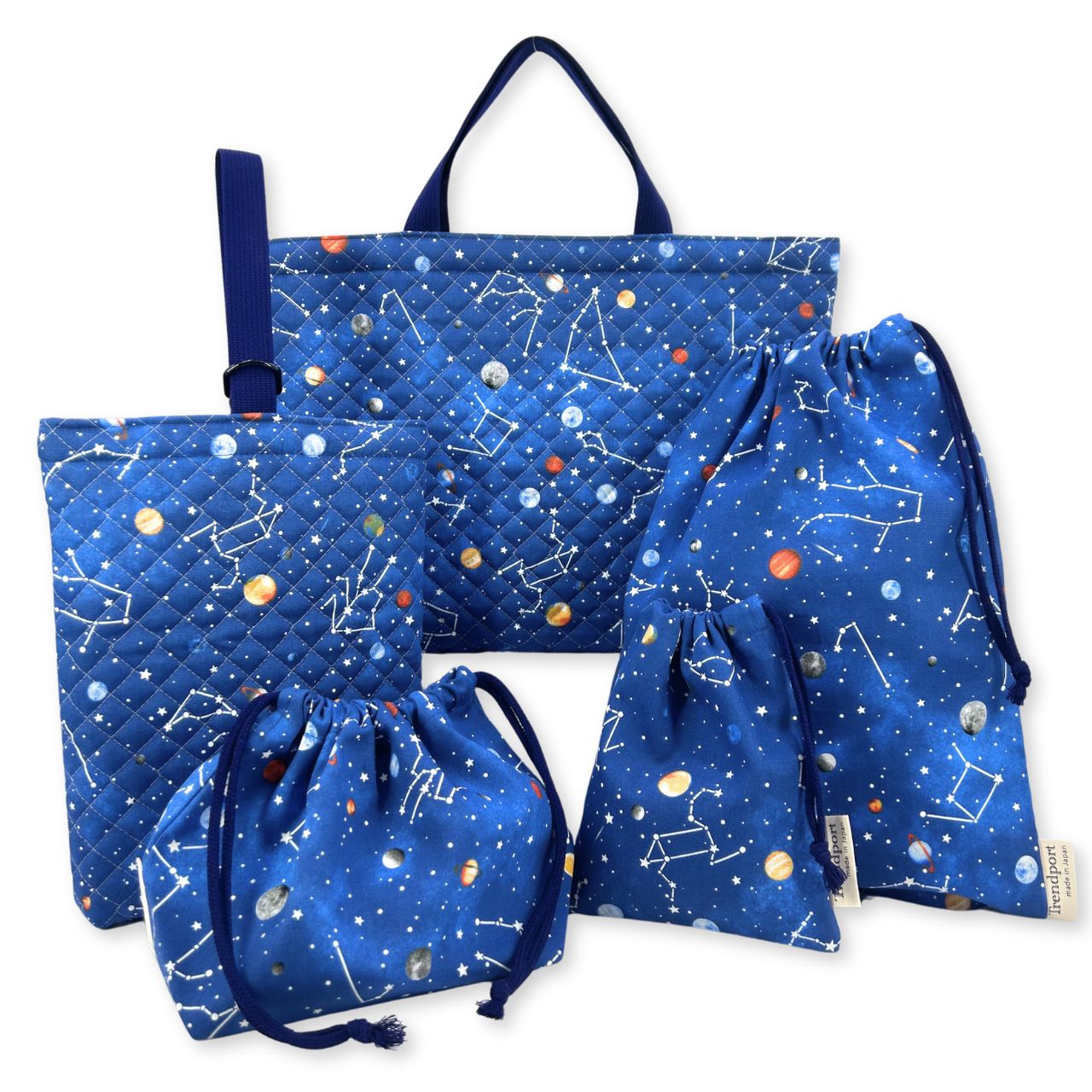 楽天市場】入園入学 5点セット 宇宙と星座 ネイビー キルティング