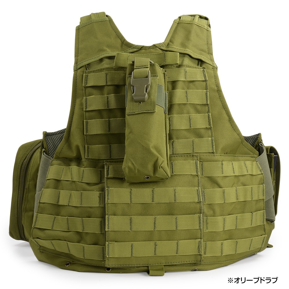 楽天市場】プレートキャリア MOLLE マグポーチ他 7種ポーチ付属