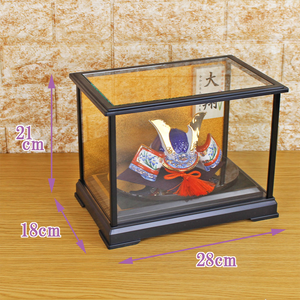 楽天市場】兜飾り コンパクト ケース飾り ガラス ケース 入り 人形