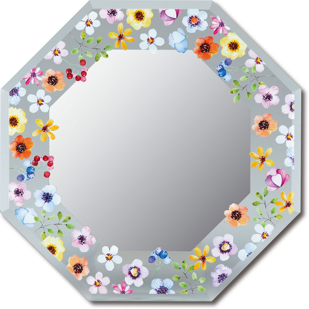 楽天市場】鏡 FGデザイン 八角ミラー「マルチフラワー（Sサイズ