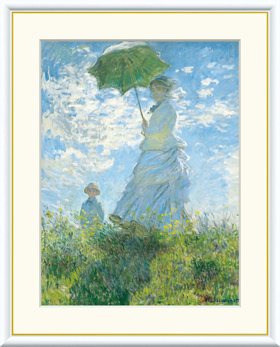 楽天市場】10年保証 名画 油絵 散歩、日傘をさす女性 クロード・モネ