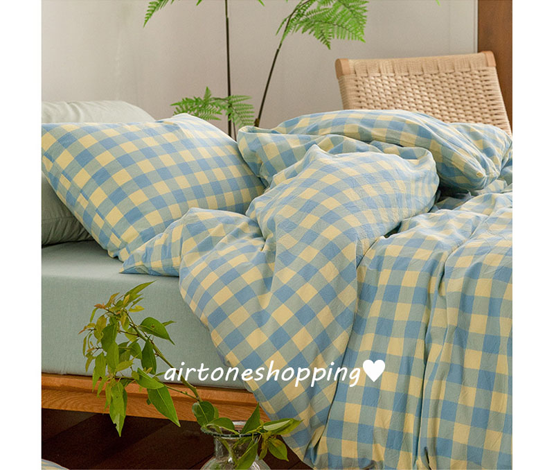 楽天市場】送料無料 全7色 布団カバーセット ブルー イエロー チェック