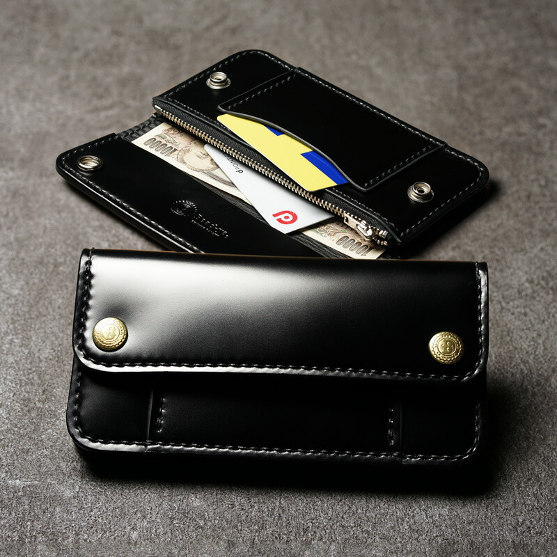 楽天市場】トラッカーズウォレット コードバン 黒【長財布/ロング