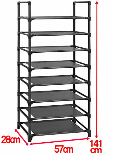 楽天市場】8段収納マルチラック スリッパラック・衣類ラックリビング