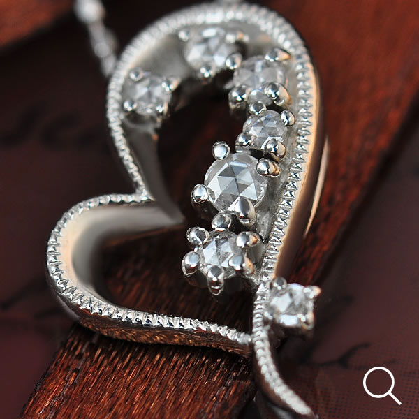 楽天市場】ハートモチーフ ダイヤモンド ペンダントトップ 誕生石 4月