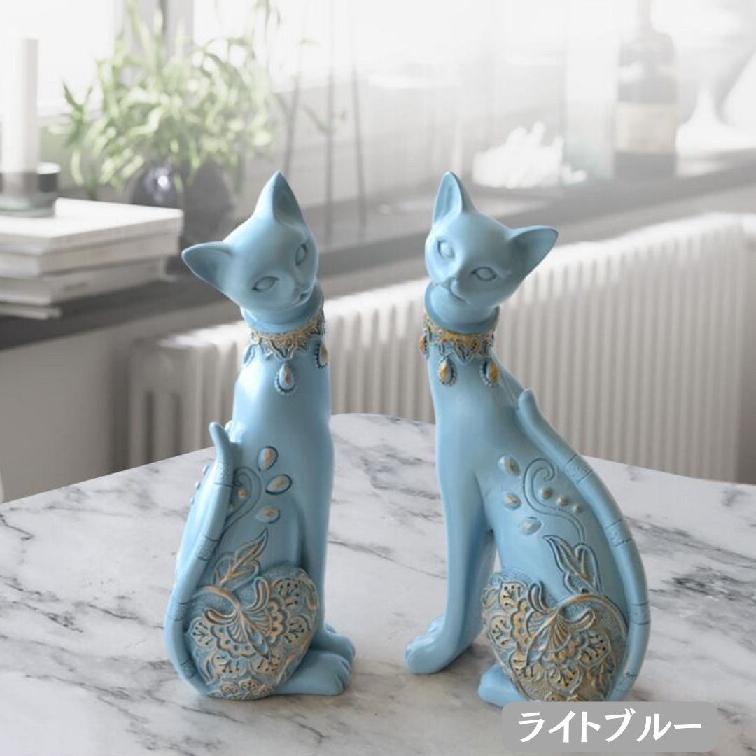 楽天市場】気楽 置物 マジェスティック アラビアンキャット 2体セット