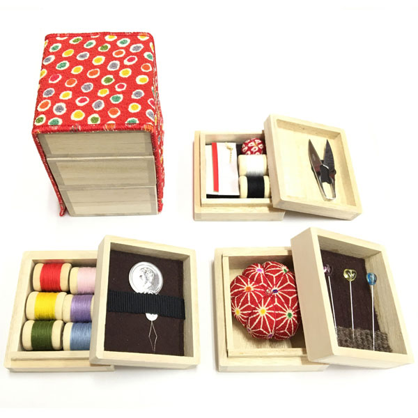 楽天市場】≪ヒロ≫手のひらサイズ 三段のお針箱【桐箱 裁縫 手芸