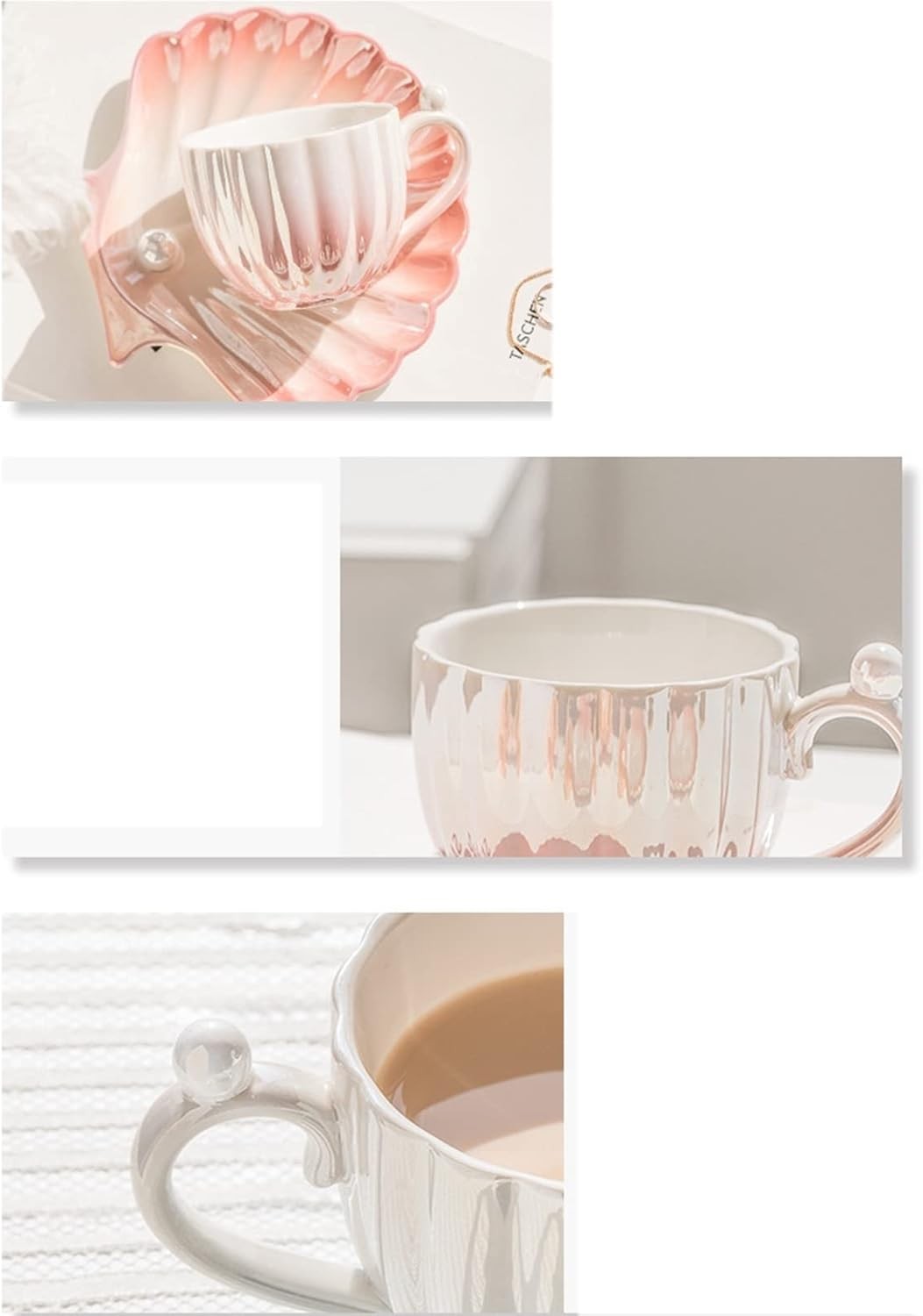 楽天市場】カップ＆ソーサー＆匙 貝殻型 ティーカップセット