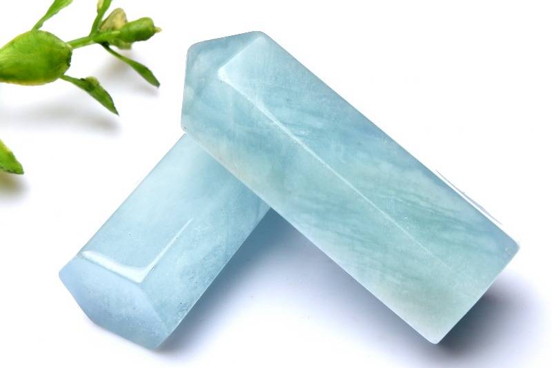 楽天市場】アクアマリン 39-49X18-20mm 六角柱ポイント 天然石