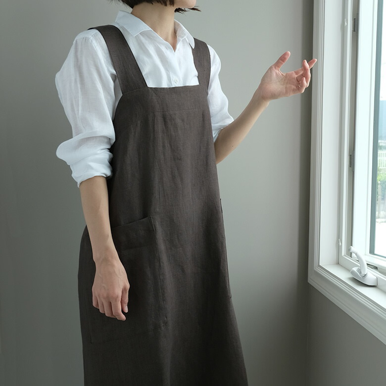 楽天市場】【 期間限定クーポン 発行中】 リネン エプロン バック