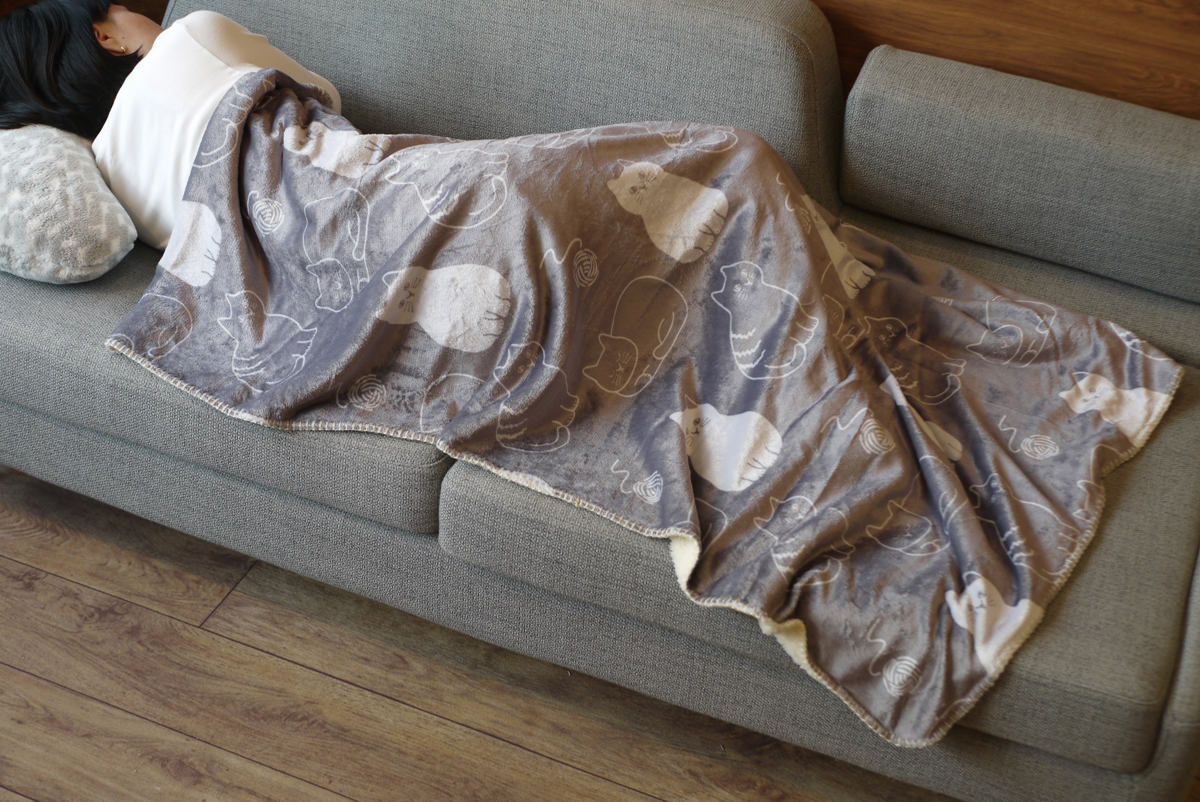 楽天市場】ブランケット にゃふにゃふ 100x150cm ネコ （ 大判