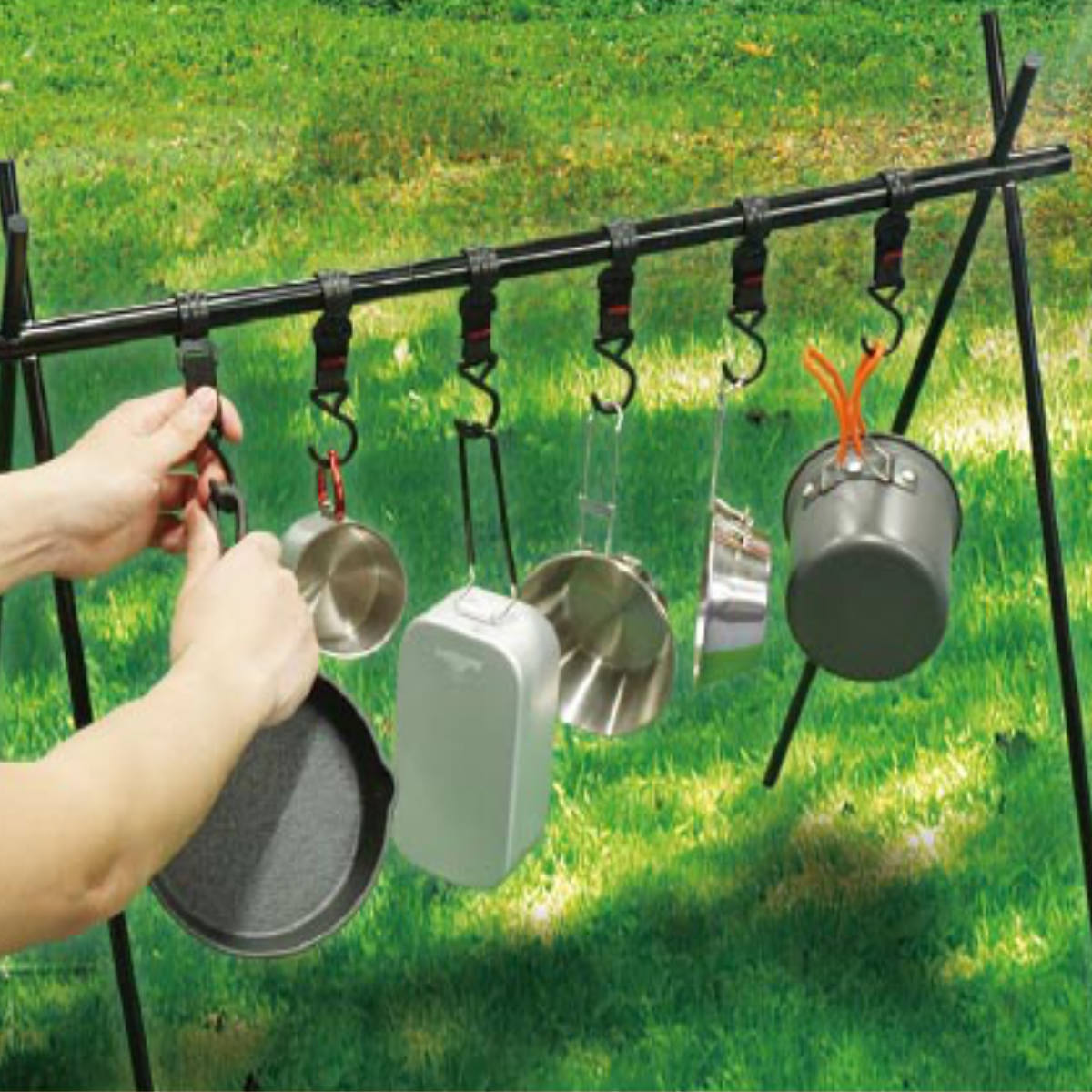 楽天市場】ハンギングラック フック6個付 コンパクトハンガーラック