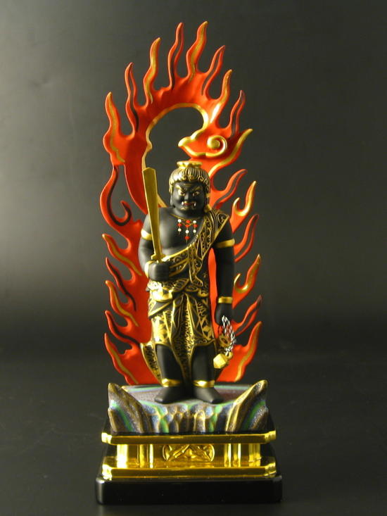 楽天市場】仏像 不動明王 木製 極彩色 3，5寸 : 仏壇 仏具 数珠 線香