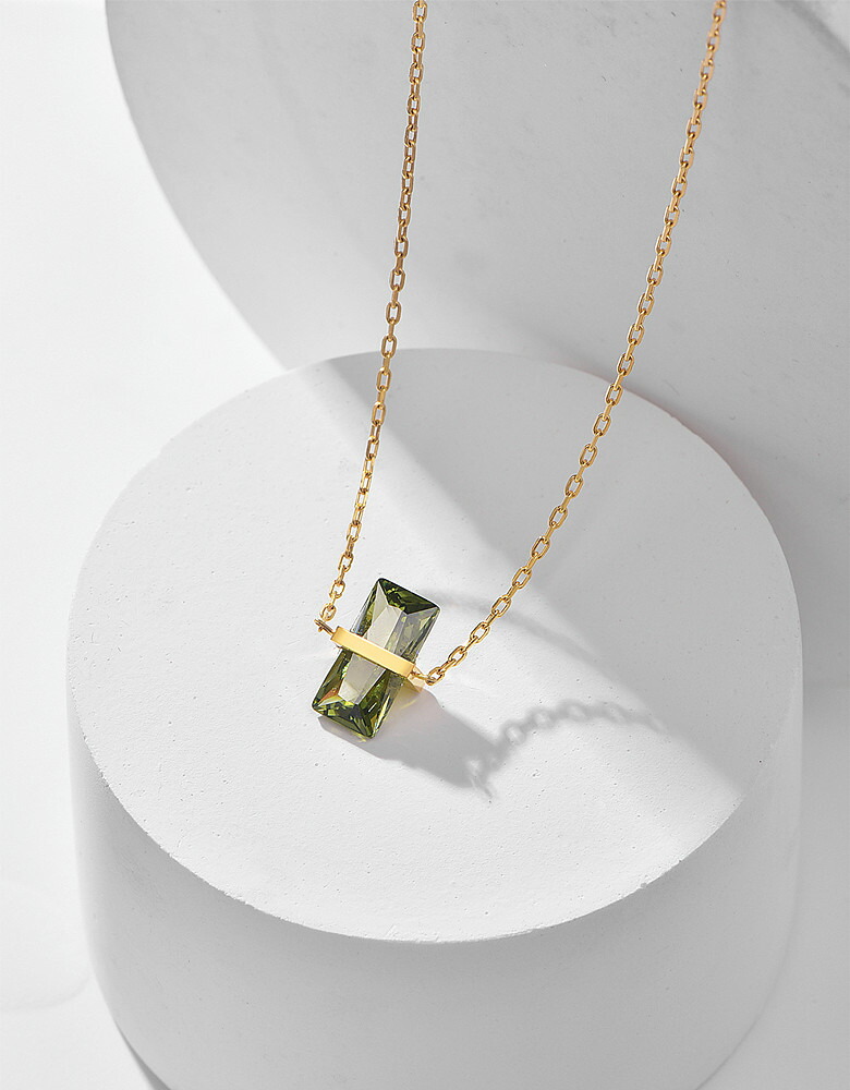 楽天市場】ネックレス 一粒 緑水晶ネックレス チェーン 45cm