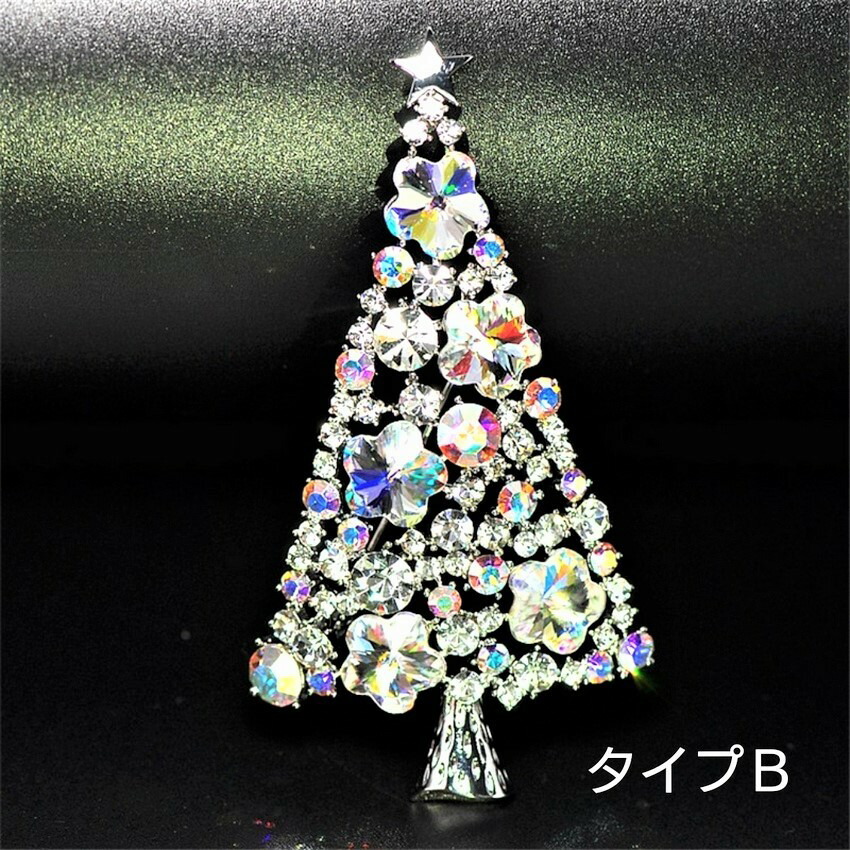 楽天市場】スワロフスキー クリスマス ツリー ブローチ2カラー 大きめ