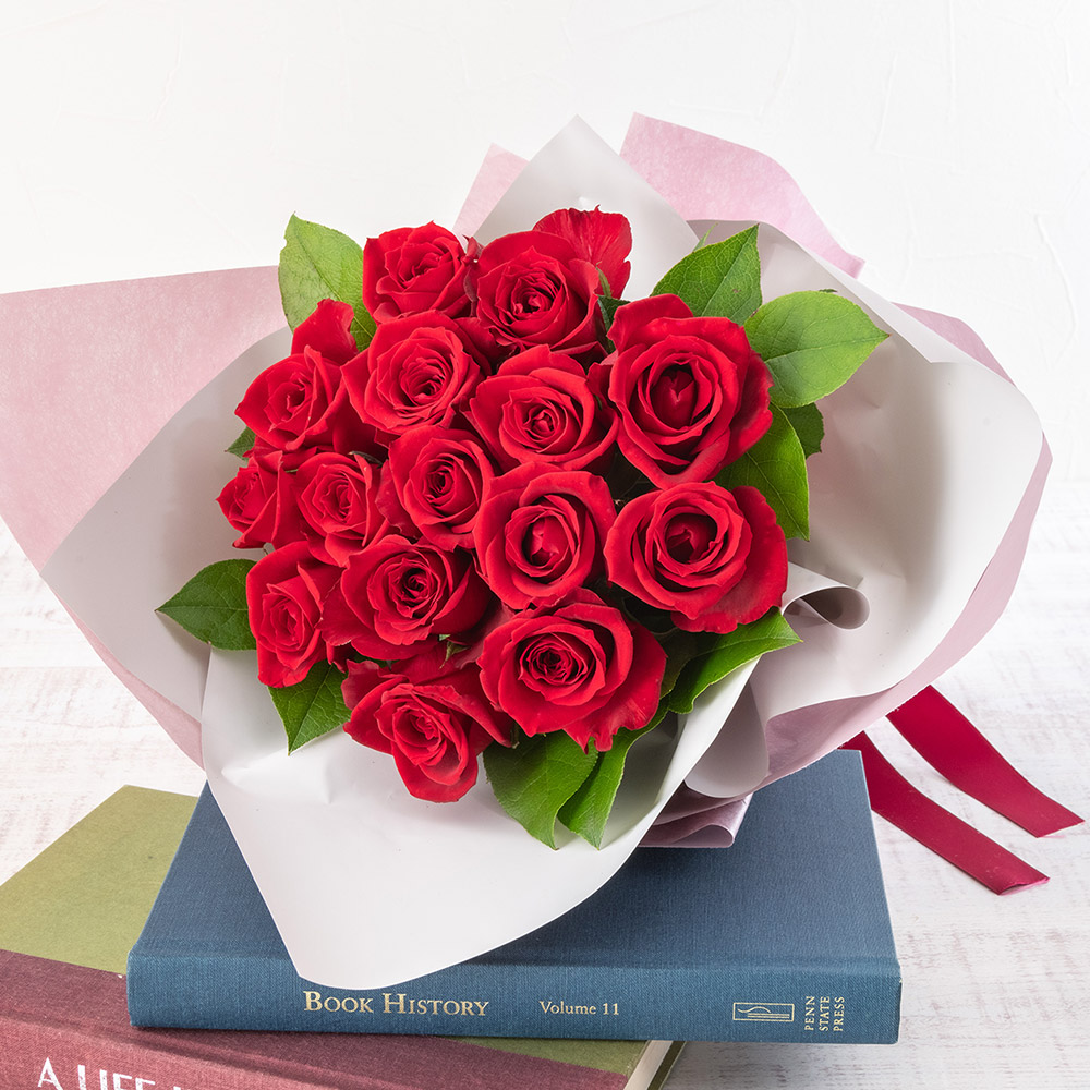 楽天市場】誕生日 花 花束「赤バラ15本ローズブーケ」 ブーケ 日比谷