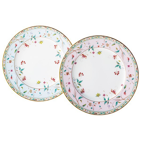 楽天市場】ノリタケ 食器 花更紗 21cmプレートペアセット（色変り