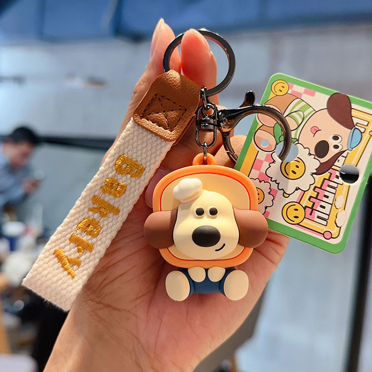 当時物】わんわんわんこ ファスナーホルダー コーギー チャーム 平成