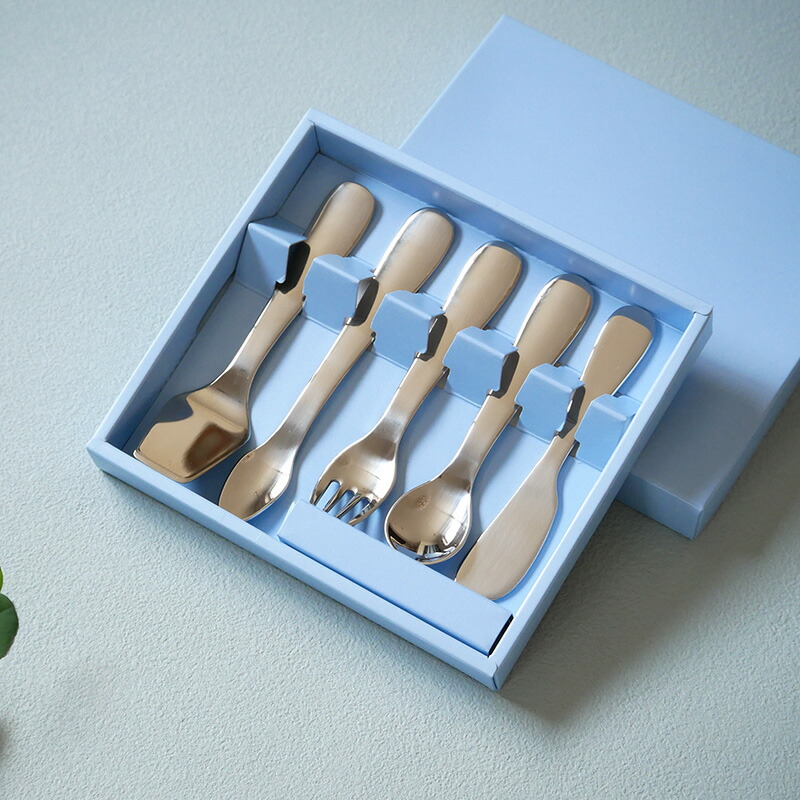 楽天市場】離乳食〜幼児用カトラリー5pcセット ステンレス製 箱入り