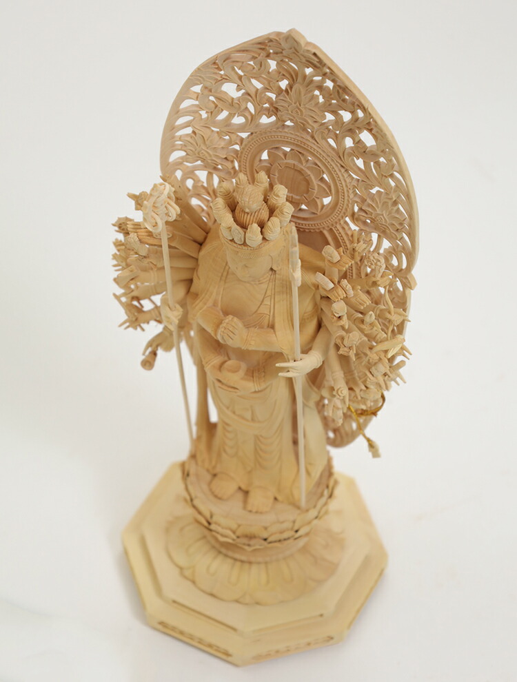 楽天市場】【総高36cm】〜木彫り 仏像 千手観音〜仕様：無垢 / 素材