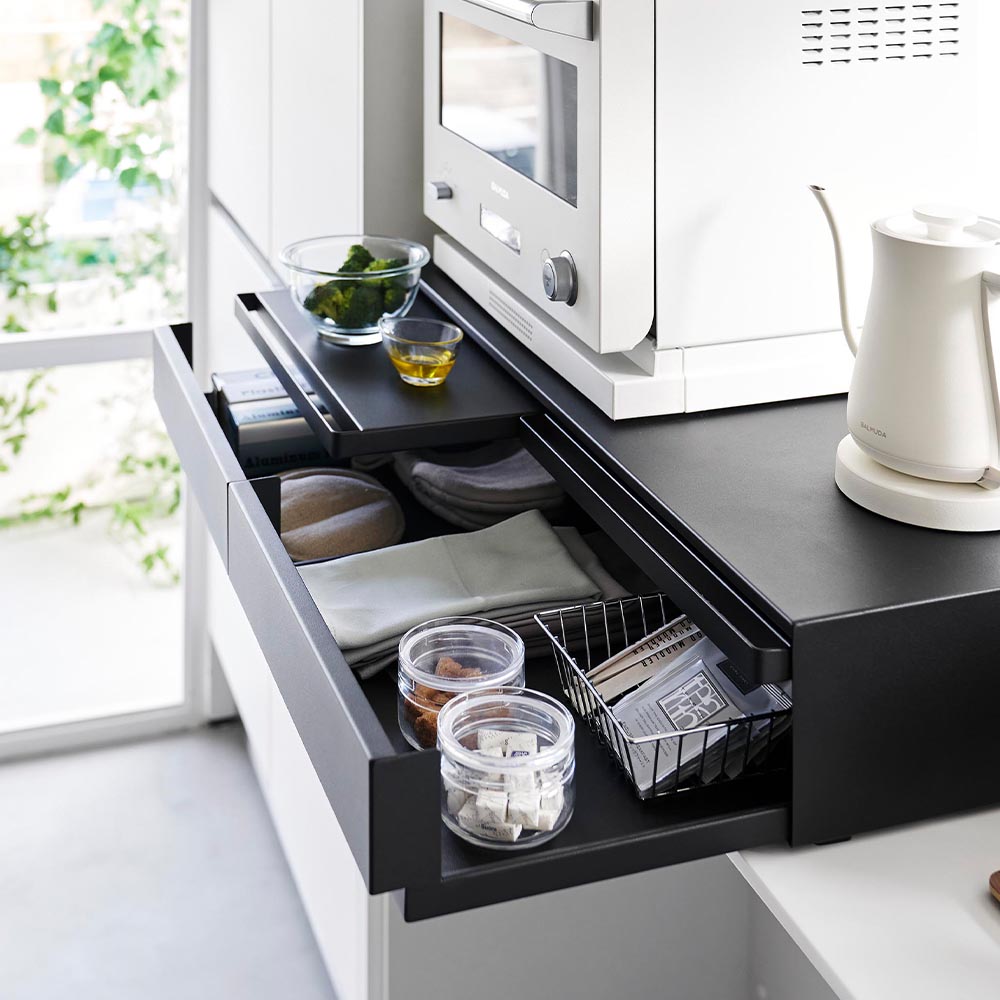 楽天市場】[ ツーウェイキッチン家電下引き出し&スライドテーブル
