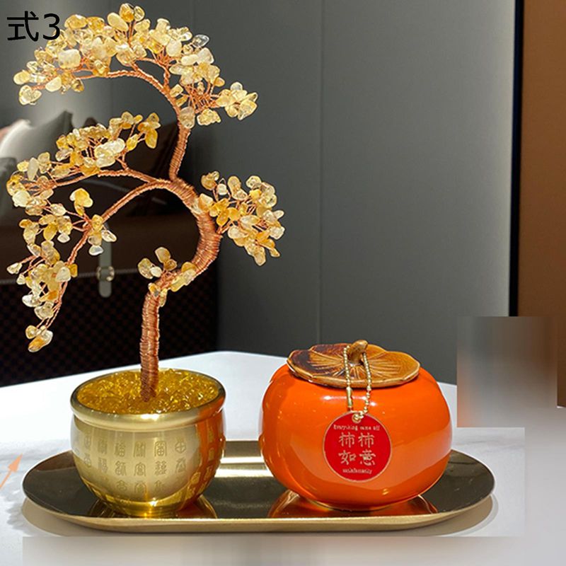 楽天市場】招財樹 天然石 シトリン トレー付き 材質袋 金のなる木 風水