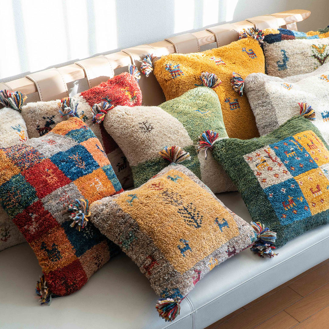 楽天市場】【本場イラン産】クッション 約40×40cm ギャッベ（送料無料