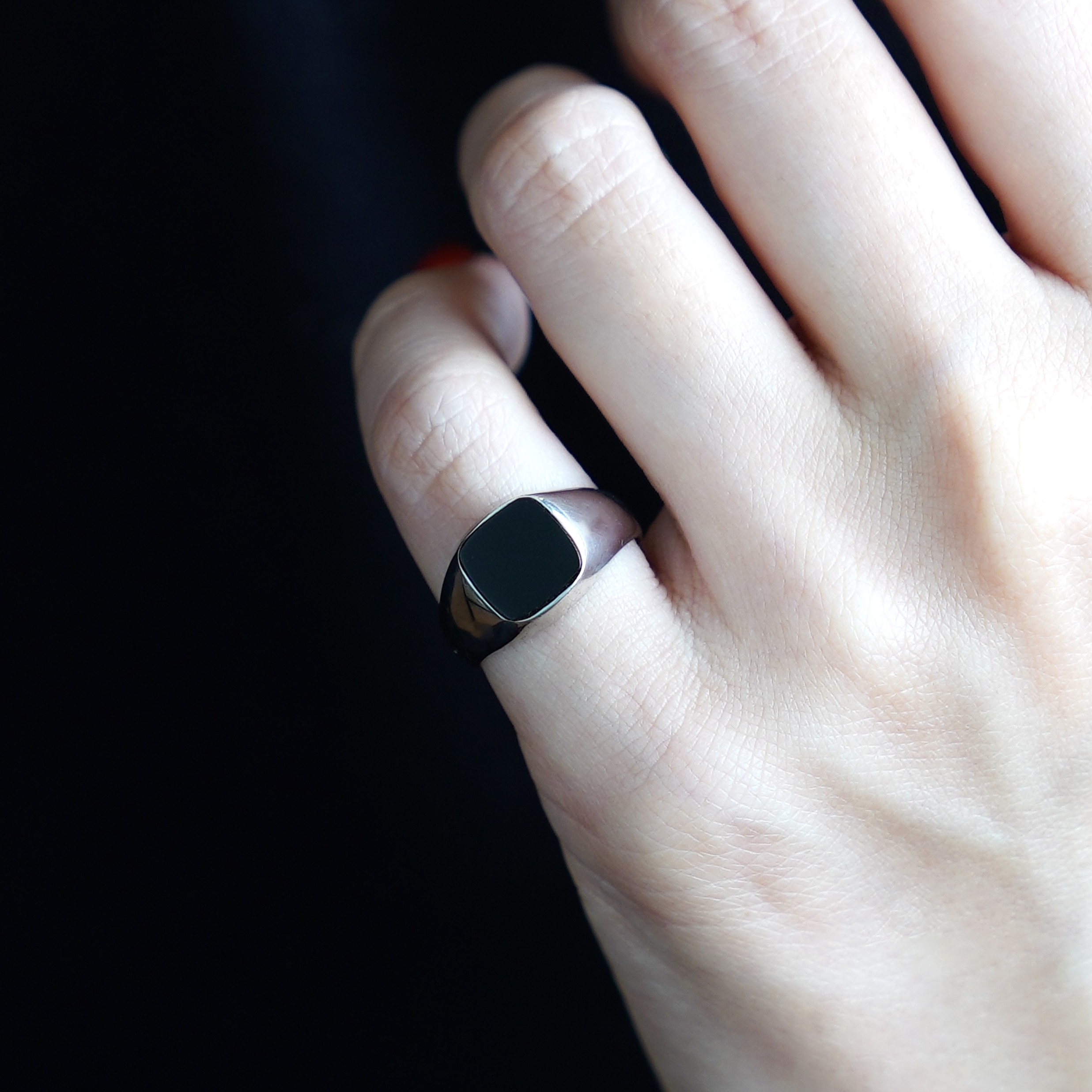 楽天市場】【受注製作】オニキス シルバー 天然石 メンズピンキー