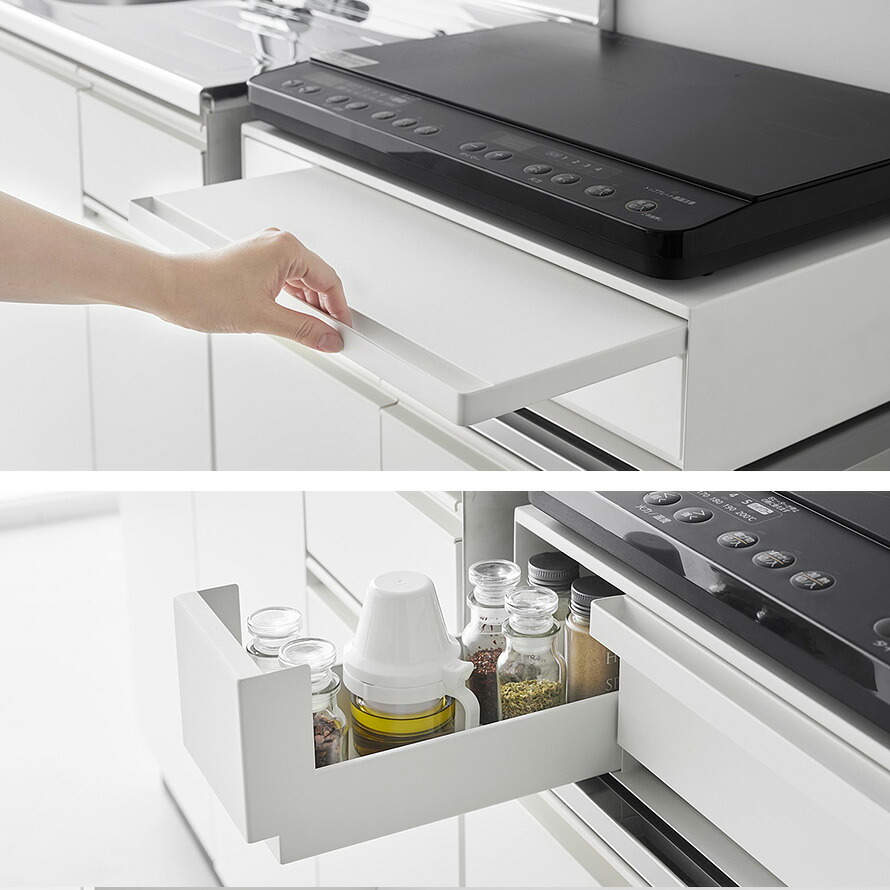 楽天市場】IHクッキングヒーターラック タワー 引き出し＆スライド